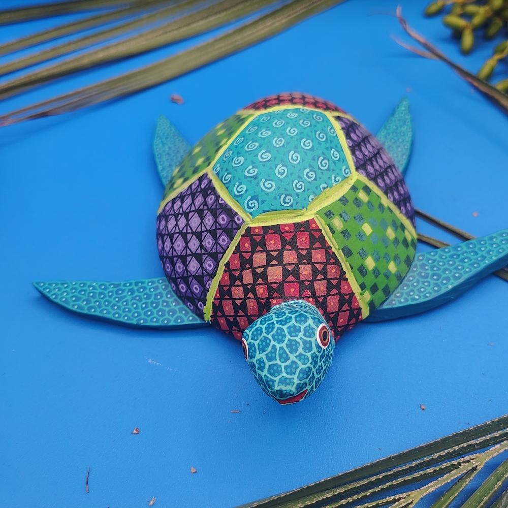 Colorful Patterned Turtle Figurine